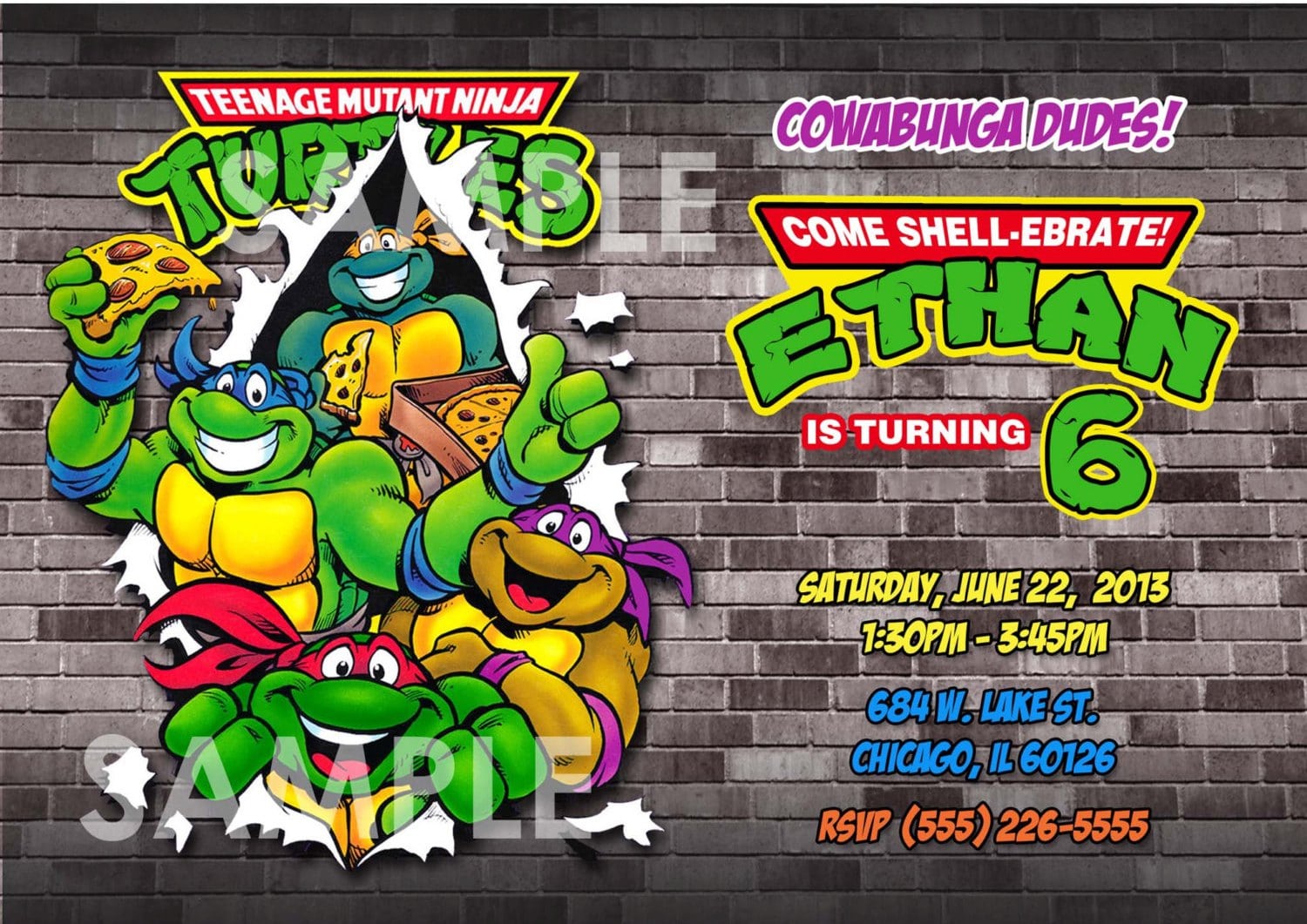 Free Printable Ninja Turtle Birthday Invitations â Gangcraft Net